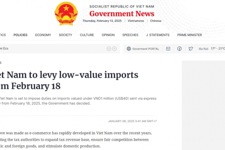 突发！2月18日起，越南取消低价进口商品免税政策，增值税最高达10%！
